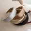 Băng Đô Da BRARAA, Vòng Tóc Vàng Sáng Bóng Xốp Trơn, Thời Trang Chống Trơn Trượt Màu Rộng Retro Mũ Phụ Kiện Tóc