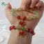 Springevenstar Vòng tay ngọc đỏ duyên dáng có lá trang trí cho nữ Quà tặng 1 chiếc Trang sức Springevenstar