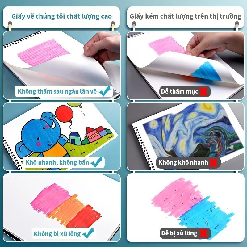 Vở vẽ mỹ thuật A4/A5 giấy dày cho học sinh vẽ marker sketch không lem bền đẹp chuyên nghiệp giá tốt