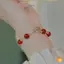 Vòng tay quyến rũ hoa hồng sang trọng nhẹ nhàng phong cách Hàn Quốc Dây chuyền thời trang Hạt đỏ lãng mạn Vòng tay đính đá dành cho nữ Quà tặng trang sức đám cưới mới