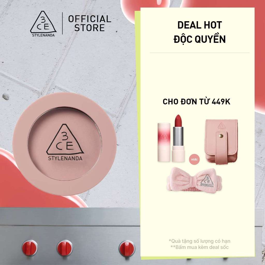 Phấn Má Hồng 3CE Face Blush Chuẩn Màu, Mịn Lì, Tươi Tắn Nhẹ Nhàng Đầy Tự Nhiên, Chuẩn Màu Tệp Lên Da