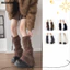 Kính bảo vệ chân NICOLOO, Quần legging giả lông chồn đa năng, Giày bốt ấm áp Y2K dày ấm cúng mùa đông dành cho nữ