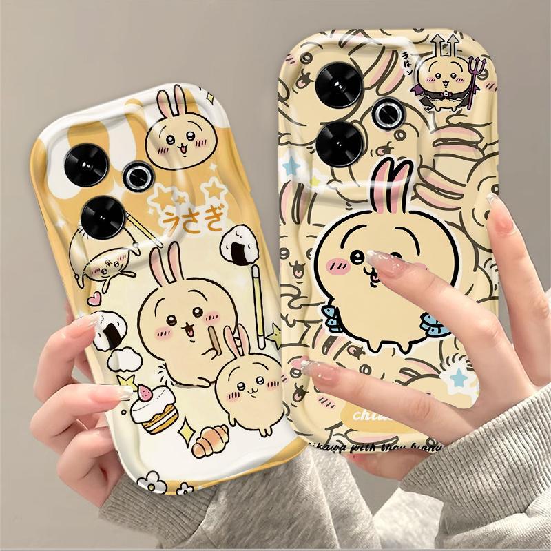 Thích hợp cho Redmi 13 12 POCO M6 4G 3D Wave TPU mềm Phim hoạt hình Chii Kawa Usagi Vỏ điện thoại chống sốc