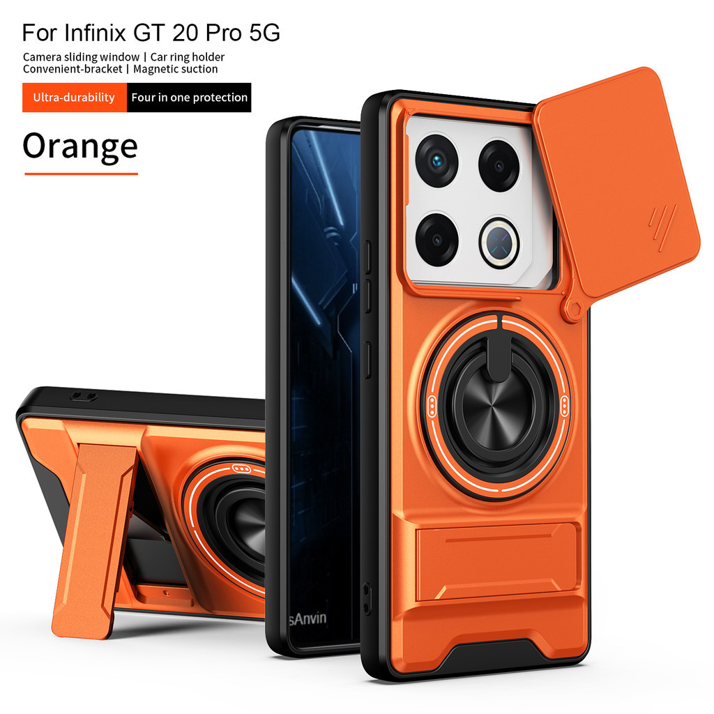 Vỏ Cho Infinix GT 20 Pro Ốp Lưng Infinix GT20 Pro Vỏ Điện Thoại Magsafe Từ Gấp Giá Đỡ Giáp Quân Sự Vỏ Bảo Vệ Camera