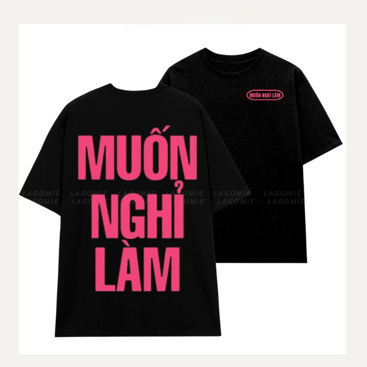 （Giao hàng 24h）Angela Áo Thun Form Rộng Cotton 100% MUỐN NGHỈ LÀM Cao Cấp Local Brand Unisex Nam Nữ