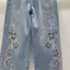 Rỗng Nóng Kim Cương Denim Quần Thẳng Nữ Mùa Hè 2026 Cao Cấp Rời Ôm Hơn Nhìn Retro Thêu Crop Quần