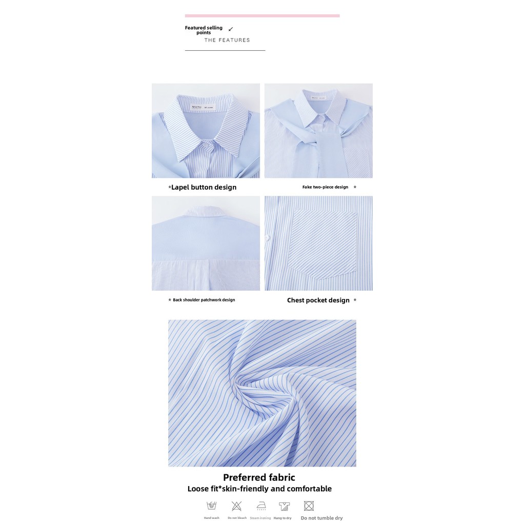Mutu Hồng Kông Phong Cách Sọc Khăn Choàng Áo Sơ Mi Giả Hai Mảnh Nữ Mùa Hè 2026 Phong Cách Mới Sang Trọng Thiết Kế Niche Áo Tay Ngắn