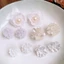 FUJIOU 10 Cái / bộ Bông Tai Camellia Nhân Tạo, Bông Tai Bông Tai Hoa Nhẹ Màu Trắng, Bộ Stud Tối Giản Tinh Tế Giả Ngọc Trai Làm Việc