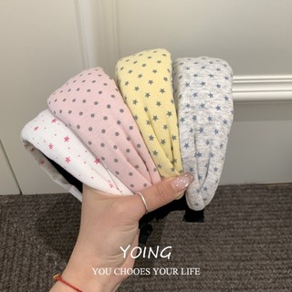 Yoing / Phong Cách Hàn Quốc Phù Hợp Với Retro Chấm Bi Ngôi Sao Rộng Vành Băng Đô Nữ
