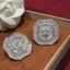 Hoa Zircon Viền Ánh Sáng Sang Trọng Bông Tai Dài Thanh Lịch