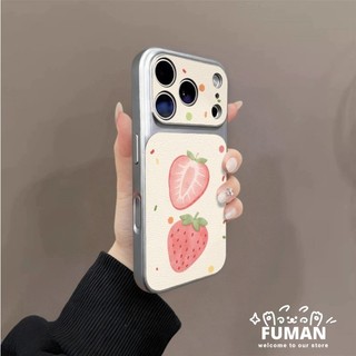Ốp Điện Thoại Dâu Dễ Thương Cho Samsung Galaxy A57 A56 A55 A54 A53 A52 A52S A51 A50 A50S M40S A30 A30S A73 A72 A71 Ốp Lưng Da PU Ngọt Ngào Chống Sốc Vỏ Mềm