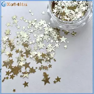 XOITU Kích Thước Trộn Ngôi Sao Lấp Lánh Móng Tay Lấp Lánh Pentagram Trang Trí Móng Tay Thiết Kế Salon Móng Tay Phụ Kiện Dễ Thương DIY Nail Art Design VN