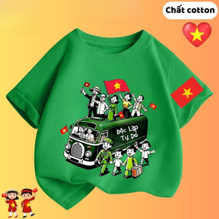 Áo thun Tôi Yêu Việt Nam cho bé trai bé gái áo phông Cờ Đỏ Sao Vàng cho bé chất cotton mát