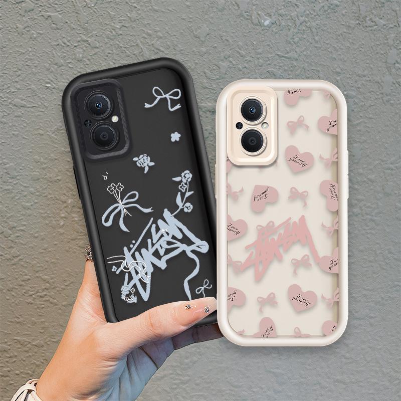 Áp dụng cho OPPO Reno 7Z 8Z 5G Vỏ điện thoại mềm bằng silicon hoạt hình TPU nơ thiên thần Mặt sau chống sốc