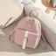 E-WOITD Nữ Mini Bapa Da PU Kawaii Bapa Dễ Thương Duyên Dáng Bagpa Túi Đi Học Nhỏ Cho Bé Gái Nơ Lá Rỗng E-WOITD