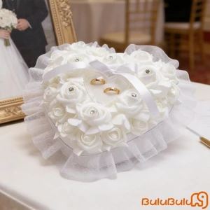 Hộp đựng nhẫn hoa hồng Nhẫn cưới thanh lịch Giá đỡ gối cho lễ cầu hôn Hộp đựng đồ trang sức
