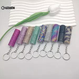 KUZHEN Luxury Kim cương giả 5ml Chai phụ nước hoa có thể đổ lại Móc khóa có báo chí để đi chơi HOT