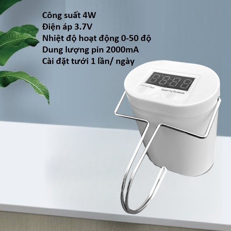 Máy tưới cây tự động hẹn giờ bơm Mini tích điện, bộ tưới nhỏ giọt tự động cho hoa, cây cảnh Ban công, Sân thượng