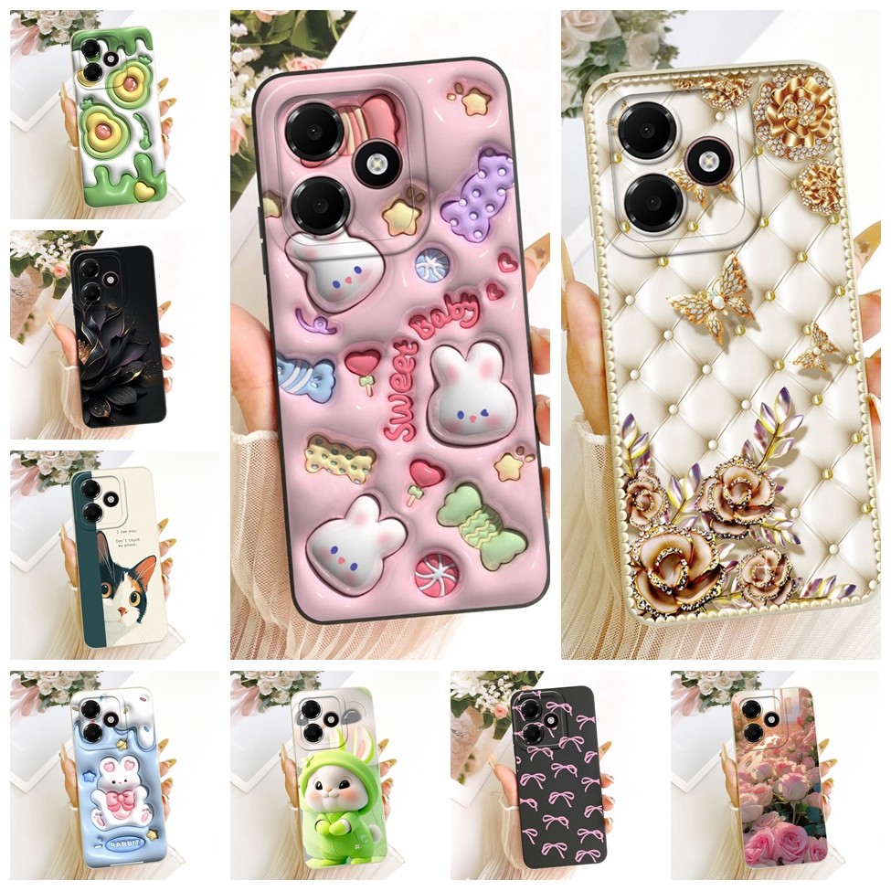 Dành Cho Oppo A6c Ốp Lưng Silicon Thời Trang Sang Trọng Hoa Mèo Dễ Thương Sơn Vỏ Cho Oppo CPH2895