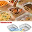 ICUCKO 10 / 20 / 30 Khay giấy nhôm chiên không khí, Bát đựng thực phẩm chống dầu vuông, Dụng cụ làm bánh nhà bếp chống dính dùng một lần để nướng