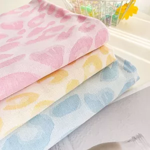 Vải Trong Nước Phong Cách Hàn Quốc Denim Da Báo In Jacquard Sợi Vải Quần Áo Túi Phụ Kiện Handmade diy Túi Handmade 5.28