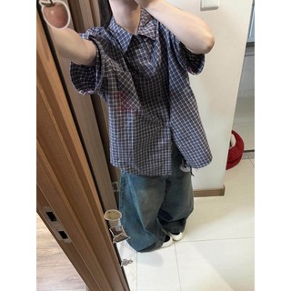Áo sơ mi nam GKSSS ngắn tay thương hiệu thời trang cổ điển Mỹ áo sơ mi ca rô Hàn Quốc