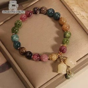 Tweeduj Vòng Tay Pha Lê Thời Trang Cho Nữ Bé Gái Ánh Sáng Sang Trọng Hoa Lan Mặt Dây Chuyền Đính Hạt Vòng Tay Sinh Nhật Trang Sức Phụ Kiện VN