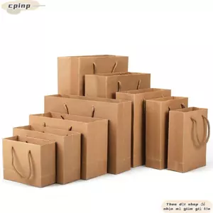 Túi Quà CPINCP, Phụ Kiện Tiệc Có Tay Cầm Túi Giấy Kraft, 10 Kích Cỡ Tiện Lợi Dọc Ngang Túi Xách Mua Sắm Trang Trí Nhà