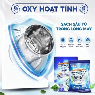 Bột tẩy lồng máy giặt TopGia vệ sinh khử mùi, làm sạch cặn bẩn, phù hợp mọi loại máy giặt, gói 125g