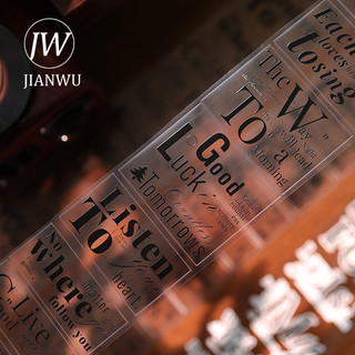 JIANWU 50mm * 300cm Vintage Tiếng Anh Trích Dẫn Từ Phong Cảnh Chất Liệu Cắt Kéo Thêu Sò Băng PET Sáng Tạo DIY Tạp Chí Văn Phòng Phẩm