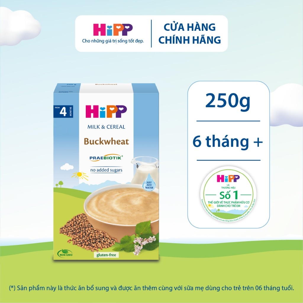 🥣 Bột Ăn Dặm HiPP Chính Hãng Đủ Vị - Dinh Dưỡng Hữu Cơ Cho Bé (Voucher Extra, Freeship)