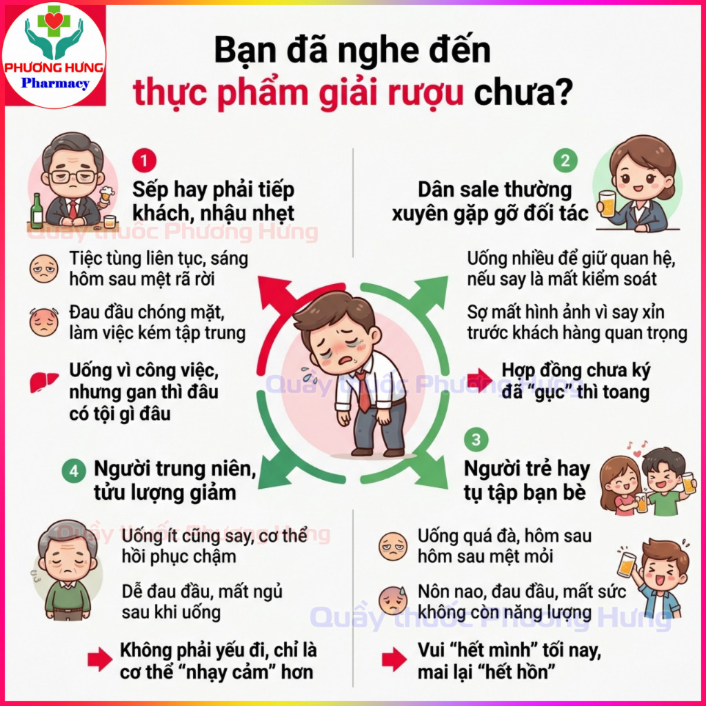 Nước Giải Rượu Byesay Nam Dược Giảm Triệu Chứng Say Rượu Bia, Tăng Cường Giải Độc Gan-Hộp 6 Túi