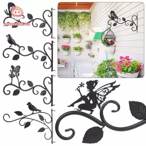 PWSSEND Vườn Cây Móc Treo, Trang Trí Nhà Cửa Sắt Treo Giỏ Hoa Chân Đế, Bền Trong Nhà Ngoài Trời Sân Vườn Sân Sau Trang Trí Treo Tường Móc Treo Cây Treo Tường