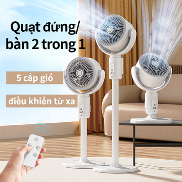 Quạt đứng cây gia đình, điều khiển từ xa, cột quạt có thể điều chỉnh độ cao, quạt văn phòng thông minh chạy êm siêu tĩnh