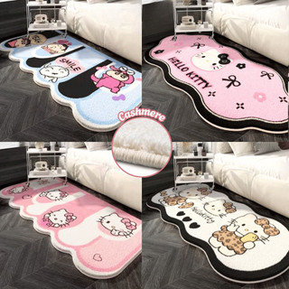 Thảm Chùi Chân Lông Cừu Hello Kitty 50×120cm, Thảm Trải Sàn Chất Liệu Cashmere Mềm Mịn, Thấm Hút Tốt Và Nhanh Khô
