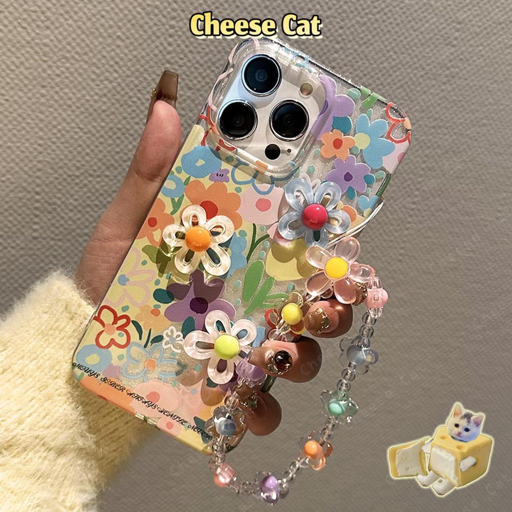 Ốp điện thoại hoa 3D lấp lánh cho iPhone 13 11 14 15 16E 17 Pro Max XR Xs Max 7 Plus 8 Plus 6 SE