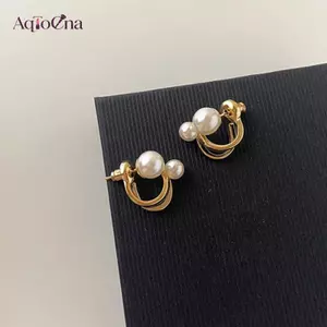 AqToCna Pháp Ánh Sáng Sang Trọng Hoa Tulip Hoa Ngọc Trai Bông Tai Dành Cho Nữ Zircon Hàn Quốc Tinh Tế Bông Tai Dự Tiệc Trang Sức Giáng Sinh Quà Tặng AqToCna