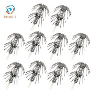 Dovewill 10 Chiếc Thép Không Gỉ Dạ Quang Mực Dụ Móc Câu Cá Egi Jig Móc 020