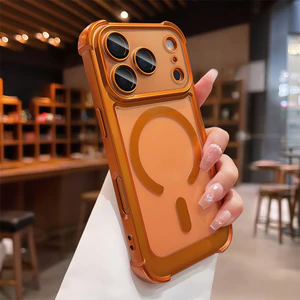 Ốp điện thoại từ tính bốn góc mờ chống rơi cho iPhone 17 Pro Max 13 14 15 16 pro max Bảo vệ ống kính chống rơi Vỏ cứng bảo vệ điện thoại