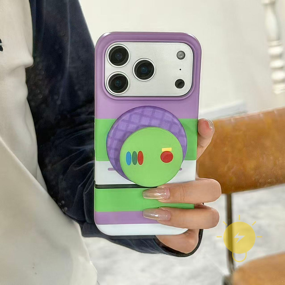 Phone Case For iPhone 17 Pro Max 16 15 PC with Griptok TPU Magnetic with Griptok Hard Aesthetic Korean Cute