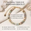 Vòng tay đính cườm đá mắt hổ tự nhiên Hạt phẳng Phong cách Bohemian Dây đeo cổ tay đàn hồi