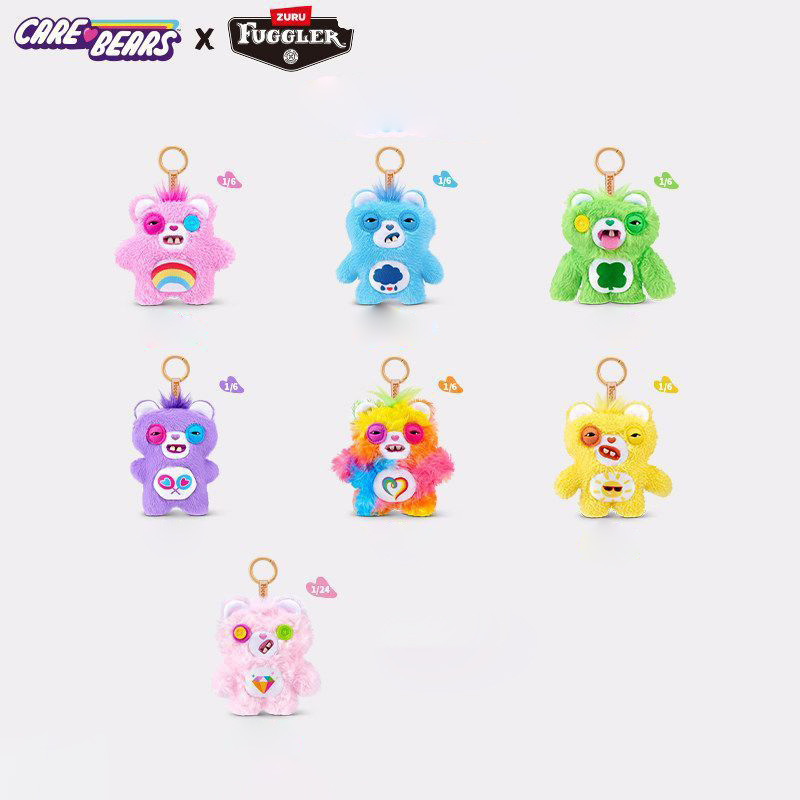 SQ5 Fugglers x Care Bears Plushie Share Cheer Bear Xấu xí Quái vật dễ thương Hộp mù sang trọng Túi búp bê quyến rũ QS5
