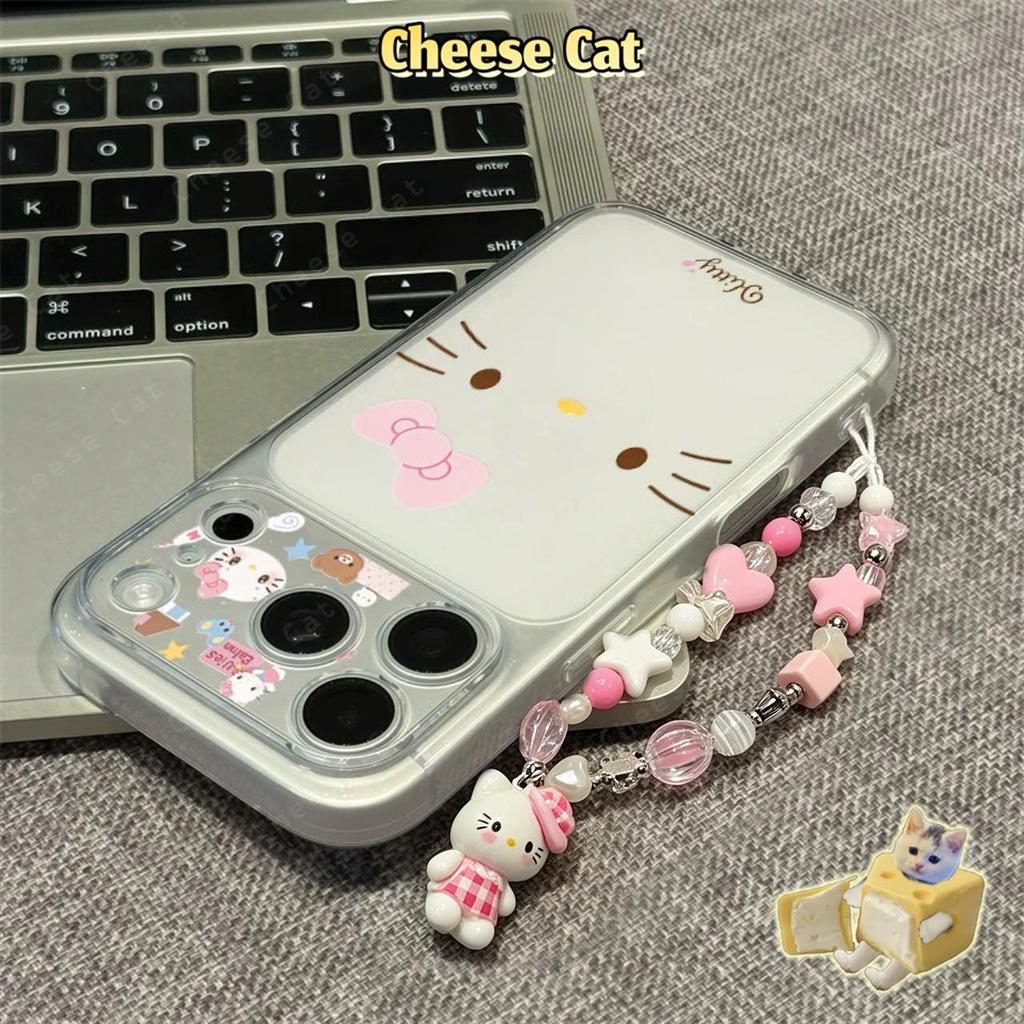 Ốp Lưng Điện Thoại Dây Màu Hồng Kitty Dễ Thương Cho iPhone 17 Pro Max 13 12 11 15 16 Plus Xs XR