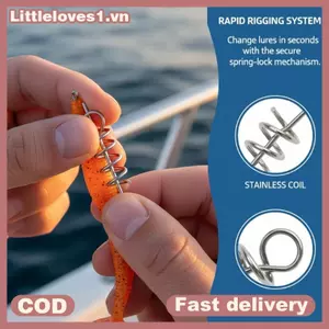 Littleloves1 Đầu nối mồi mềm Lò xo Lo Pin Móc quay chống cháy nổ Bền an toàn Thiết kế chống trượt cho mồi câu cá mềm Giàn khoan trong hồ nước ngọt VN