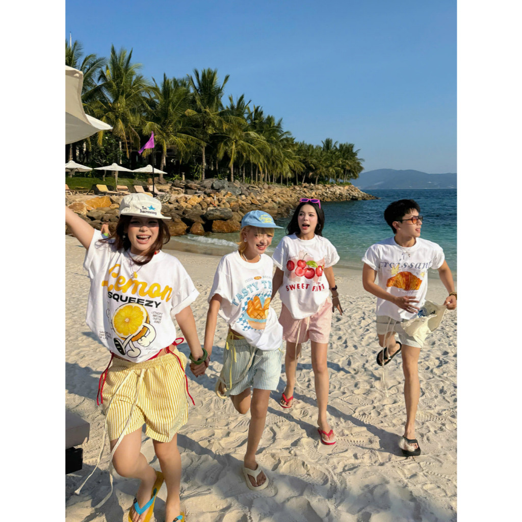 （Giao hàng 24h）Angela Áo thun form rộng SUMMER thời trang nam nữ người đàn ông và phụ nữ cùng một áo nữ áo thun nữ
