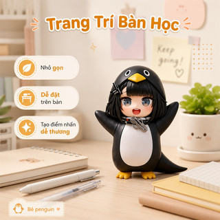 Mô hình chim cánh cụt nhỏ – Người quản trị chim cánh cụt, siêu dễ thương – Trang trí bàn học, bàn làm việc