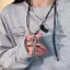 PNPIA- Y2K Retro Kim Loại Chữ Thập Mặt Dây Chuyền Nelace Cho Nữ Cô Gái Punk Gothic Bla Dây Dài Áo Len Dây Chuyền Thời Trang Trang Trang Sức Quà Tặng