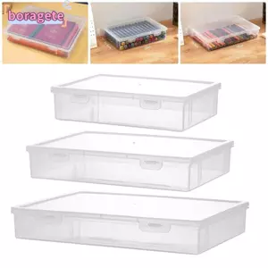 BORAGETE 1 Hộp đựng tài liệu, Đồ dùng văn phòng tại nhà trường học đa chức năng A4 A5 File Organizer, Hộp đựng hồ sơ chống bụi bằng nhựa trong suốt