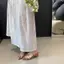 TT Phong Cách Hàn Quốc Kim Loại Trang Trí Flip-Flops Nữ Mùa Hè 2026 Phong Cách Mới Mũi Nhọn Dày Gót Mules Dép Dép
