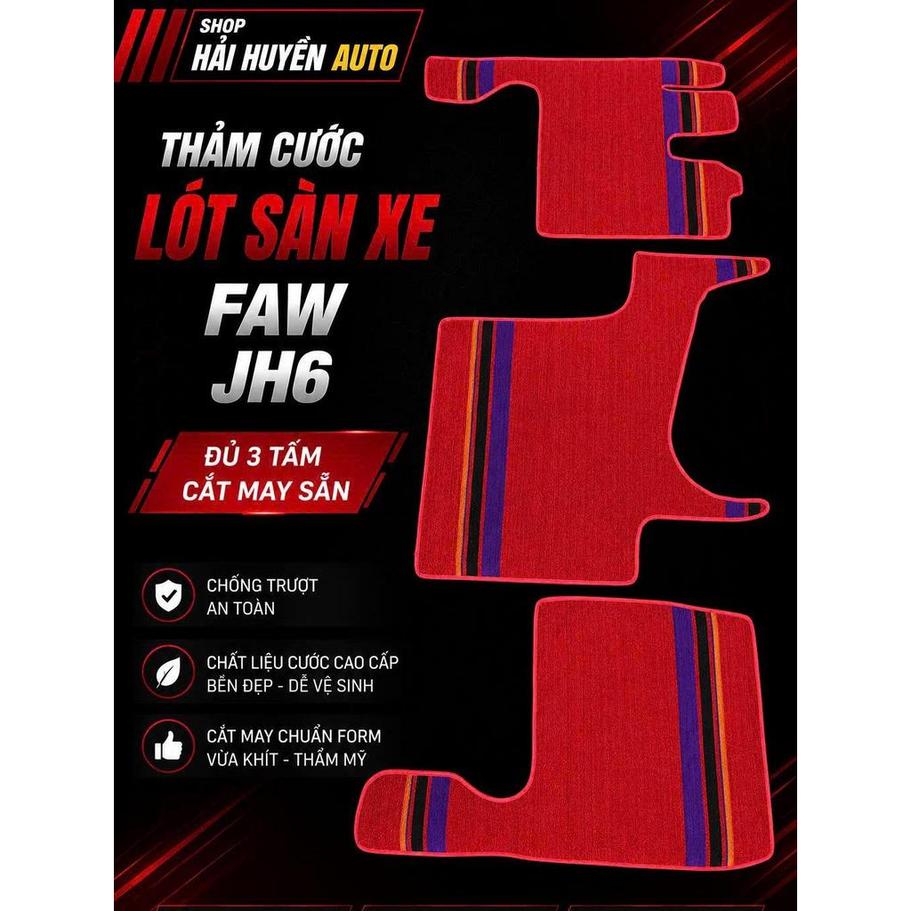 [Faw JH6] Bộ thảm lót sàn cước cho xe đầu kéo Faw JH6 cắt sẵn và may bo viền chống nước, chống trơn trượt, Nội thất ô tô